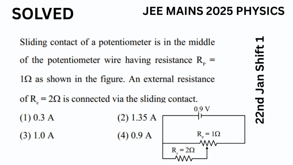 JEE Mains 2025 Potentiometer Circuit Question with Solution